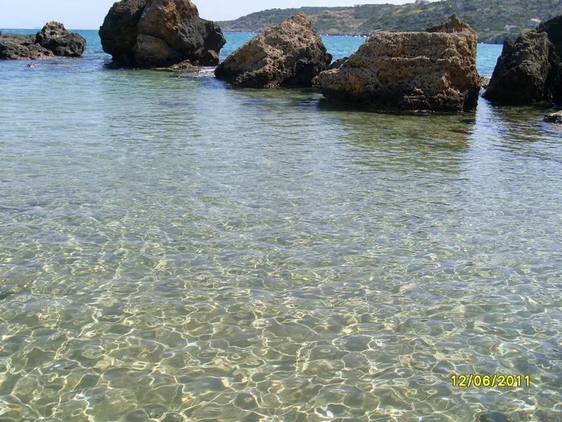 Natural rock formations in Almyrida Bay