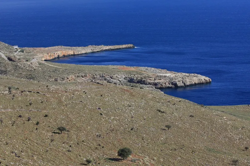 The coastline of the Drapanos peninsula