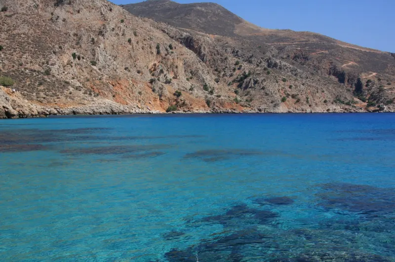 Gloriously clear water at Ombrosgialos Bay