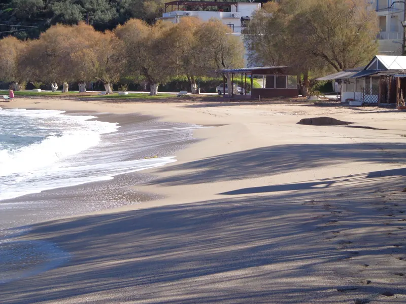 Winter shadows on the shoreline